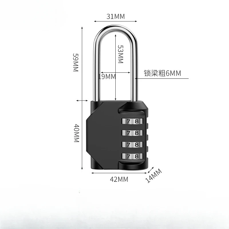 Mini Combination Padlock 4 Digit Waterproof Outdoor Lock For Door Suitcase Bag Package Cabinet Locker Window