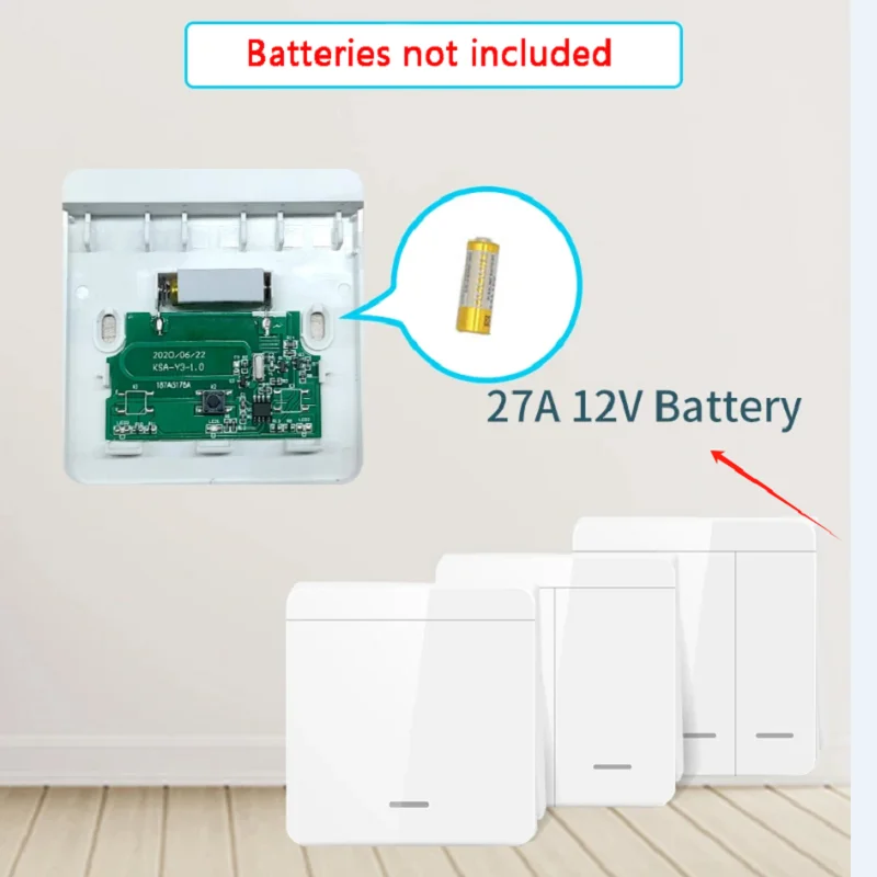 Smart switch 433MHz 1/2/3Gang 86 wall panel wireless with remote control 10A 110V 220V for LED lamp