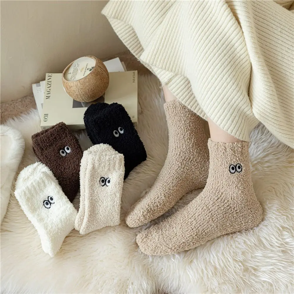 

Cute Plush Socks Women Men Winter Thickened Middle Tube Socks Kawaii Sleep Socks Harajuku Home Floor Socks