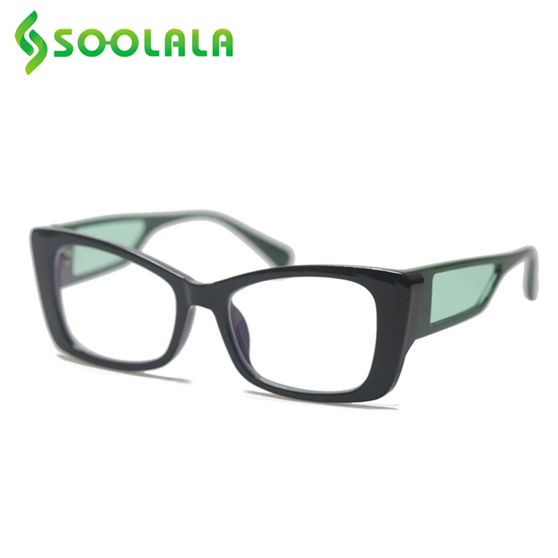 

SOOLALA Square Anti Blue Light Reading Glasses Women Ladies Magnifying Presbyopic Farsight Reading Glasses On Strength Eyewear