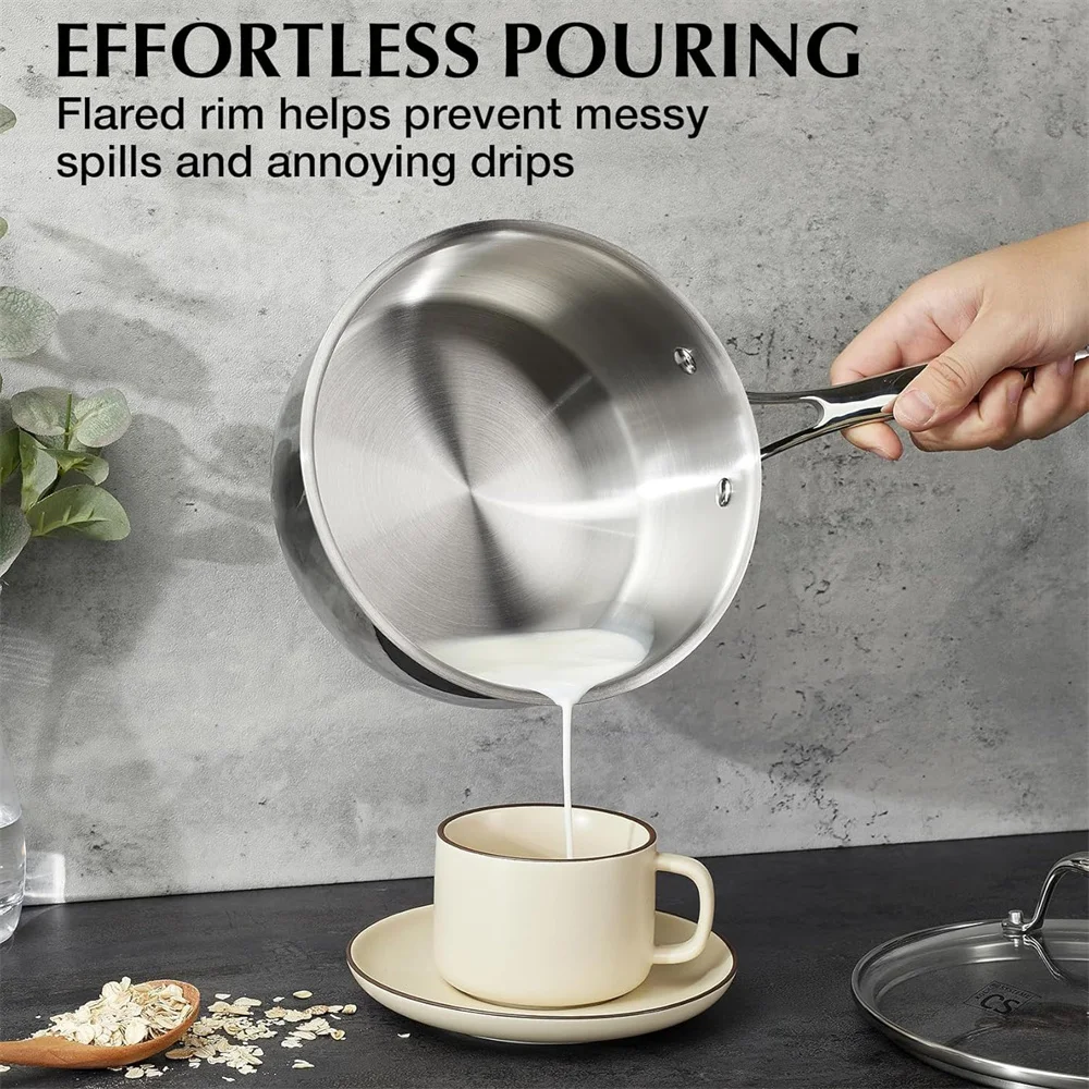 Koch Systeme CS 6-Piece Tri-Ply Stainless Steel Saucepan Set (1QT, 2QT, 3QT) 2
