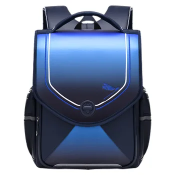 High quality Orthopedic School Bag Children PU leather Backpack For Boy And Girl Kid metal Hasp Japan Randoseru student book Bag 1