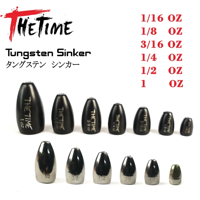 THETIME Texas / Carolina Rig Tungsten Sinker 1/16 - 1 Oz Bullet Bass Fishing  Weight 1.8-28g Lure Accessory - AliExpress