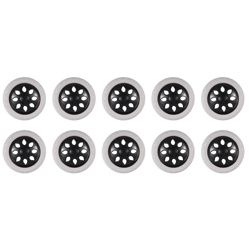 

10X Black White Plastic Core Foam Shopping Trolley Cartwheel Casters