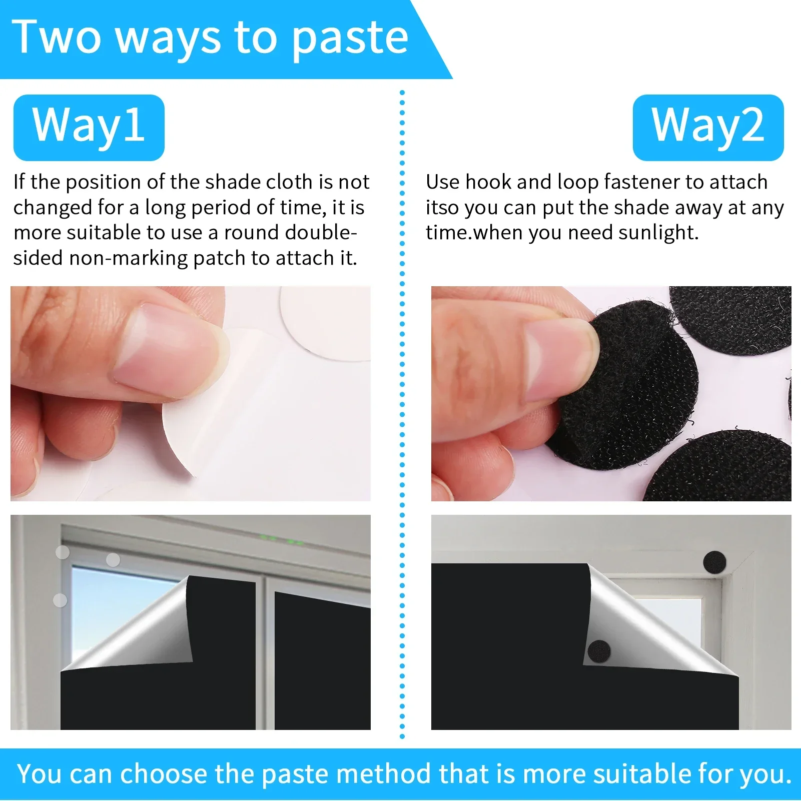 Blackout Curtain Removable Portable Travel Blocking Darkest Window Film Cloth Temporary DIY No Drill Blackout Curtains 5