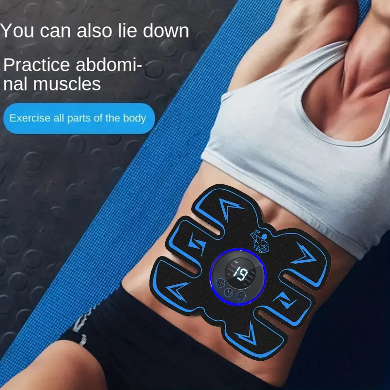 USB Rechargeable Muscle Massager Pad Wireless Body Arm Trainer Abdominal Sports Fitness Slimming Massager