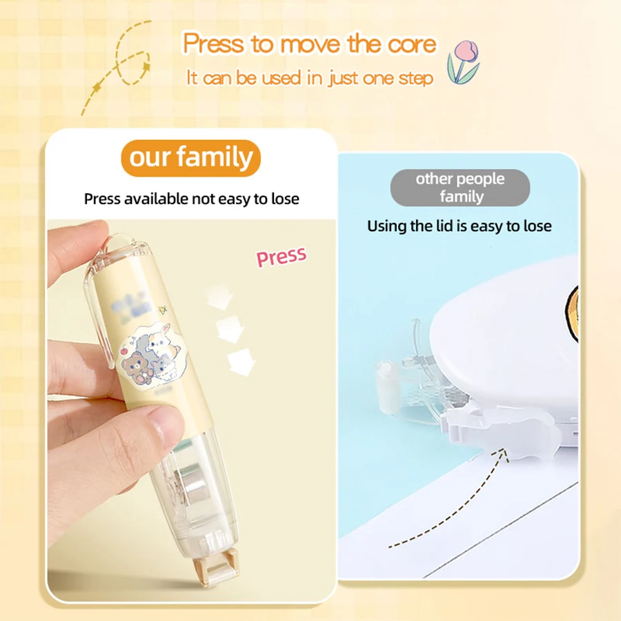 5M Can Replace The Core Press Type Glue Double-sided Adhesive Correction Student Supplies Wrong Question Modification 1Pcs