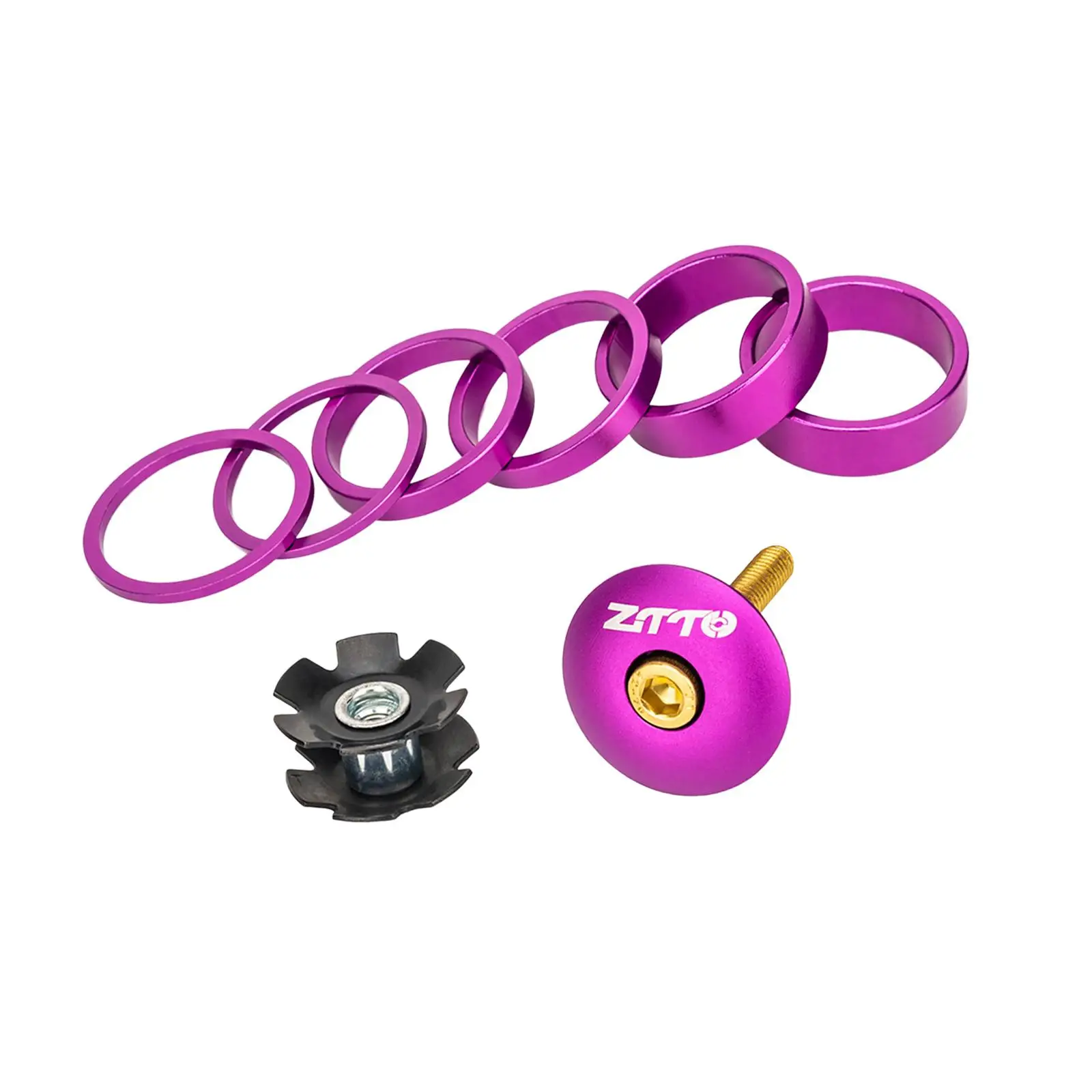 Bicycle Headset Bike Headset Tools Aluminum Alloy Sturdy Durable Bike Fork Washer Set Road Headset Spacers Biking Accessories