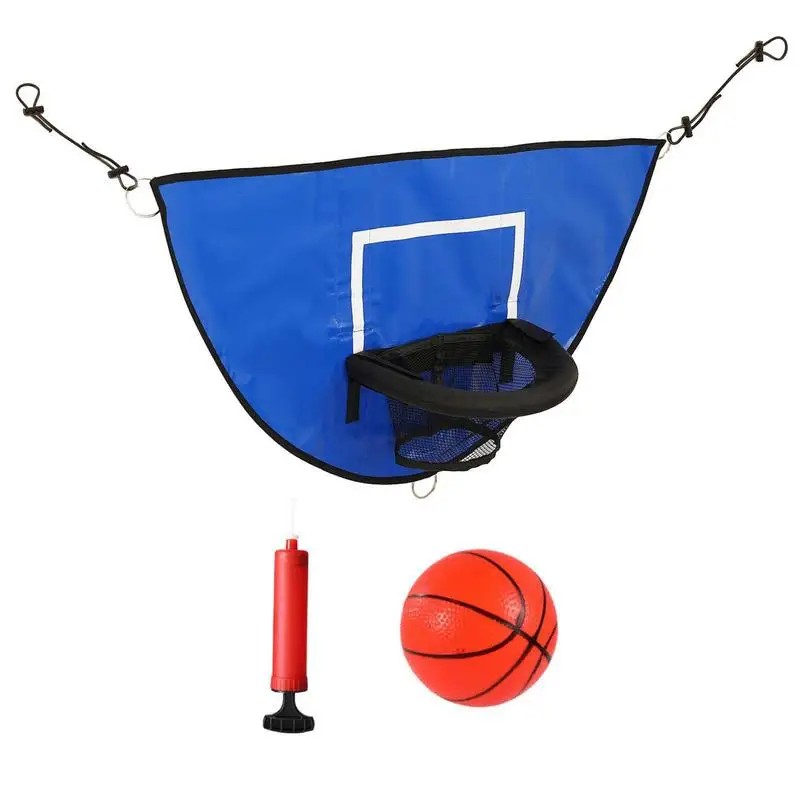 

Trampoline Basketball Hoop Attachment Trampoline Basketball Rim With Mini Basketball Adjustable Rope Basketball Board Hoop