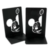 2PCute and playful Mickey bookend, metal material, Disney fans' desktop storage book end decoration bookends office supplies 3