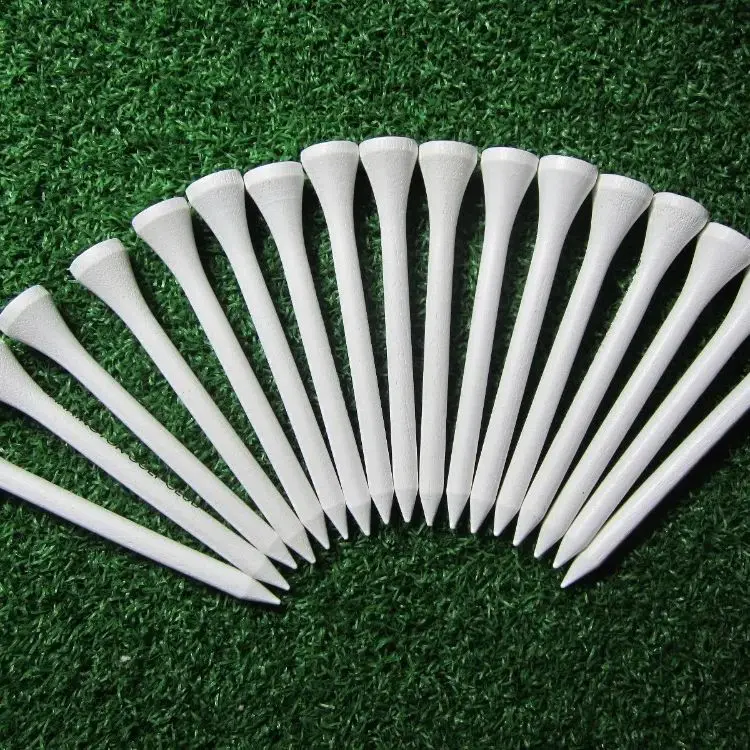 1000pcs/ lot Great quality 2 3/4 inch standard blank bulk 70mm white wooden golf tee 3