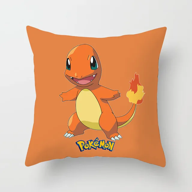 45*45cm Pokemon Pikachu Meowth Poke Ball Bulbasaur Charizard Charmander Pillow Cover Plush Kawaii Anime Pillowcase Home Decor 4