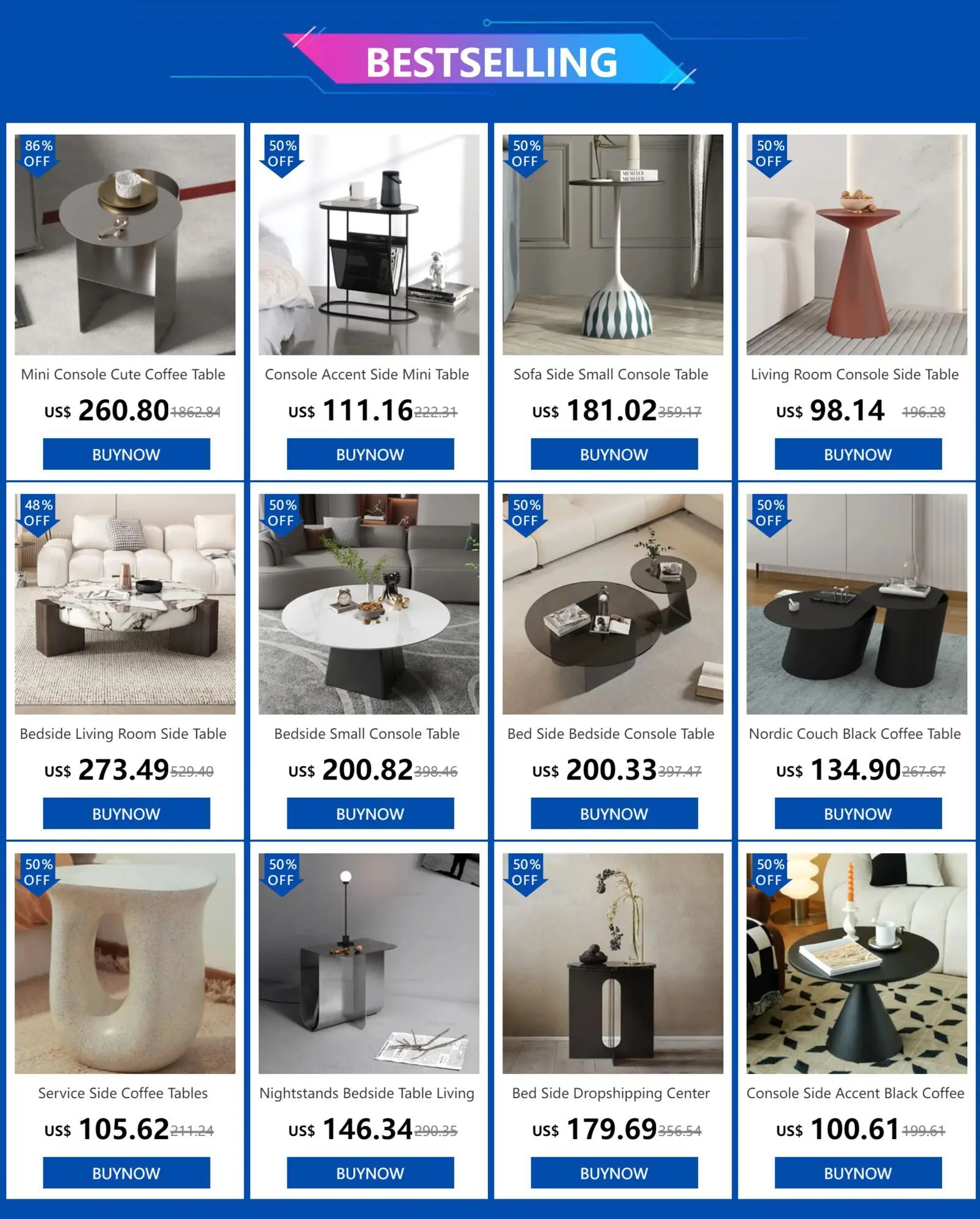 Description Picture 2 of itemMini Console Cute Coffee Table Accent Side Center Nordic Floor Bedside Table Console Low Mesas Auxiliares Living Room Furnitures