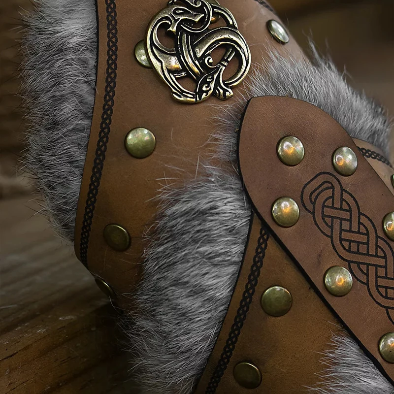 Classic Leather Arm Gauntlets - Unisex Cosplay Bracers