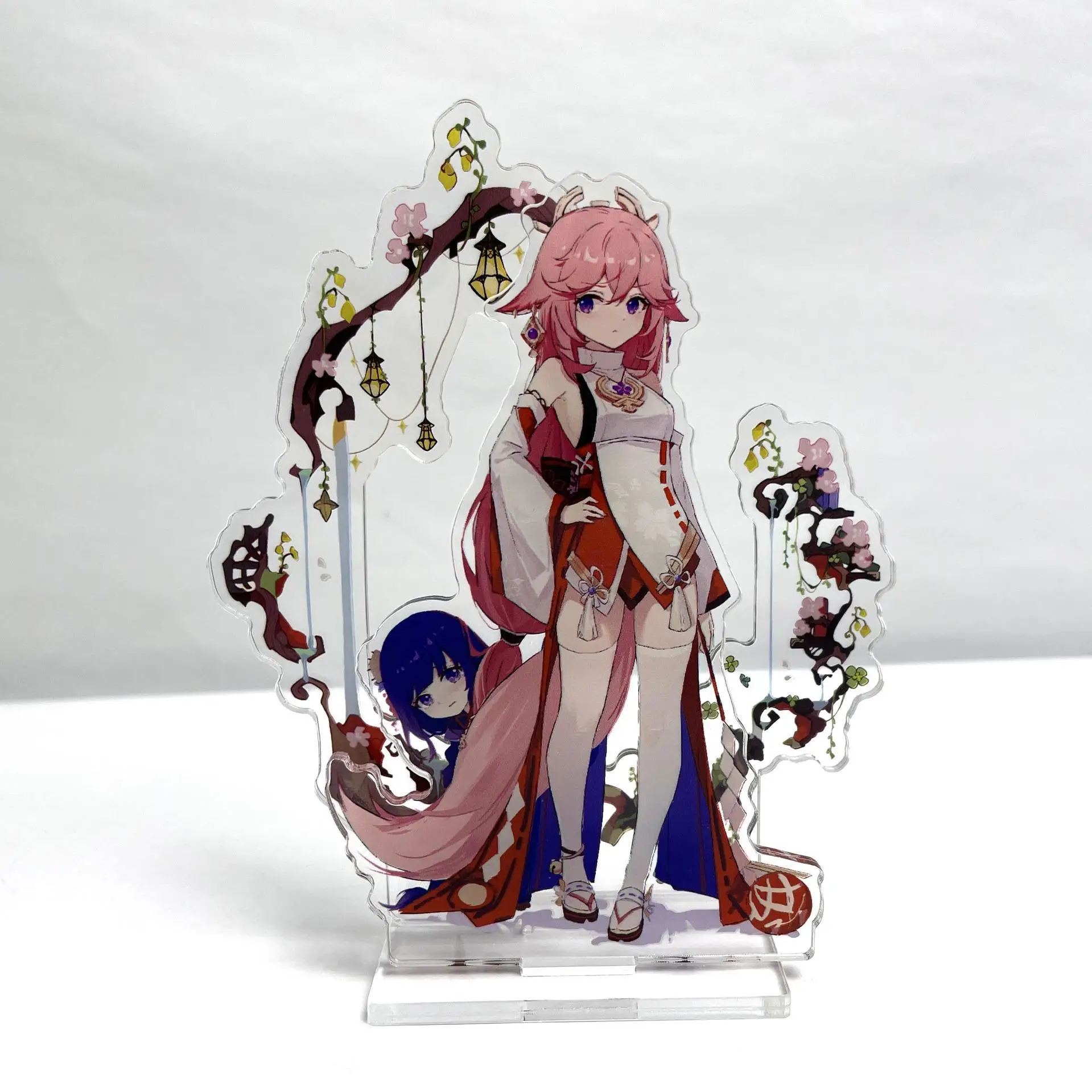 

15cm double inserted double-layer Genshin Impact standing card thunder general Naxi Tan eight god son Gan Yu