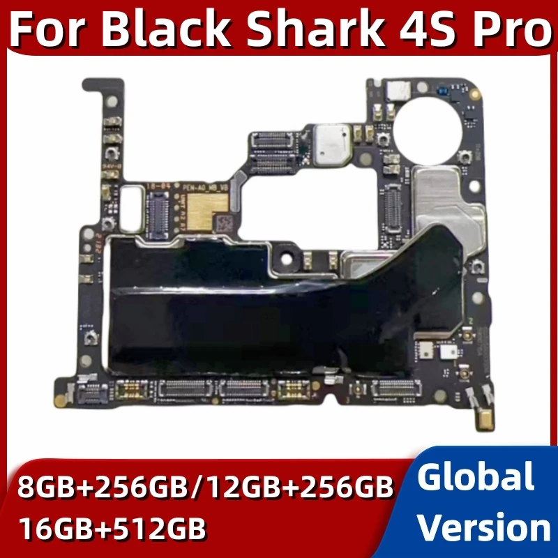 

256GB 512GB Mainboard For Xiaomi Black Shark 4S Pro 5G Motherboard PCB Module Orginal Main Circuits Plate With Global ROM