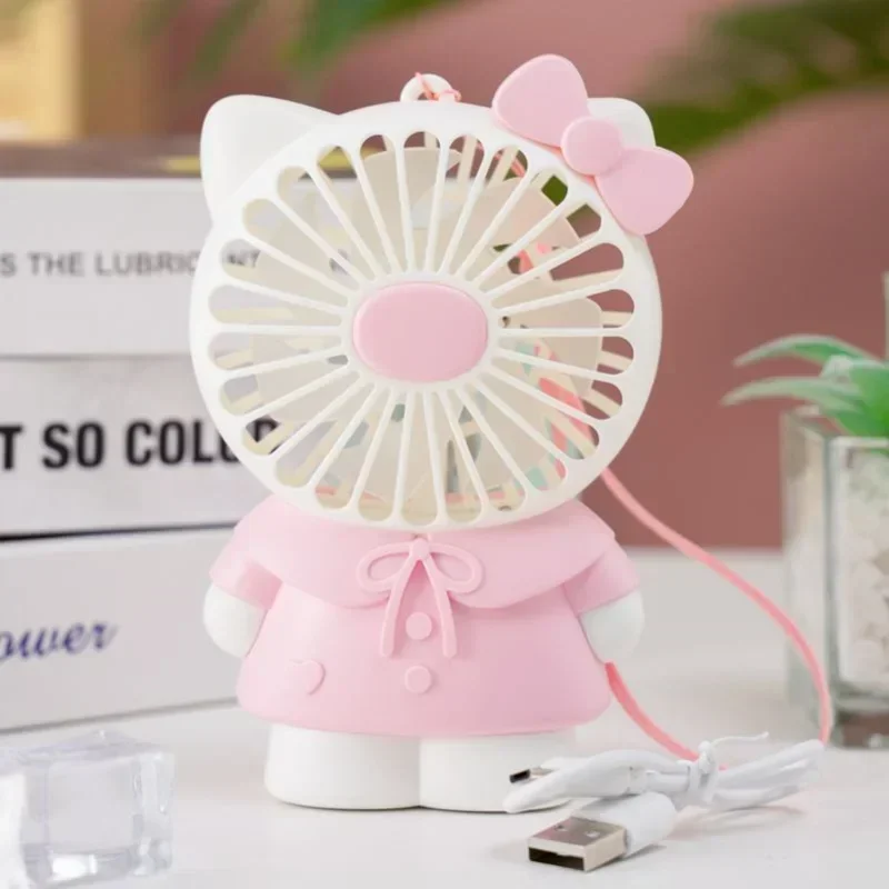 

Новый милый бесшумный настольный мини-вентилятор Hello Kitty с USB-разъемом для учебы и работы на открытом воздухе
