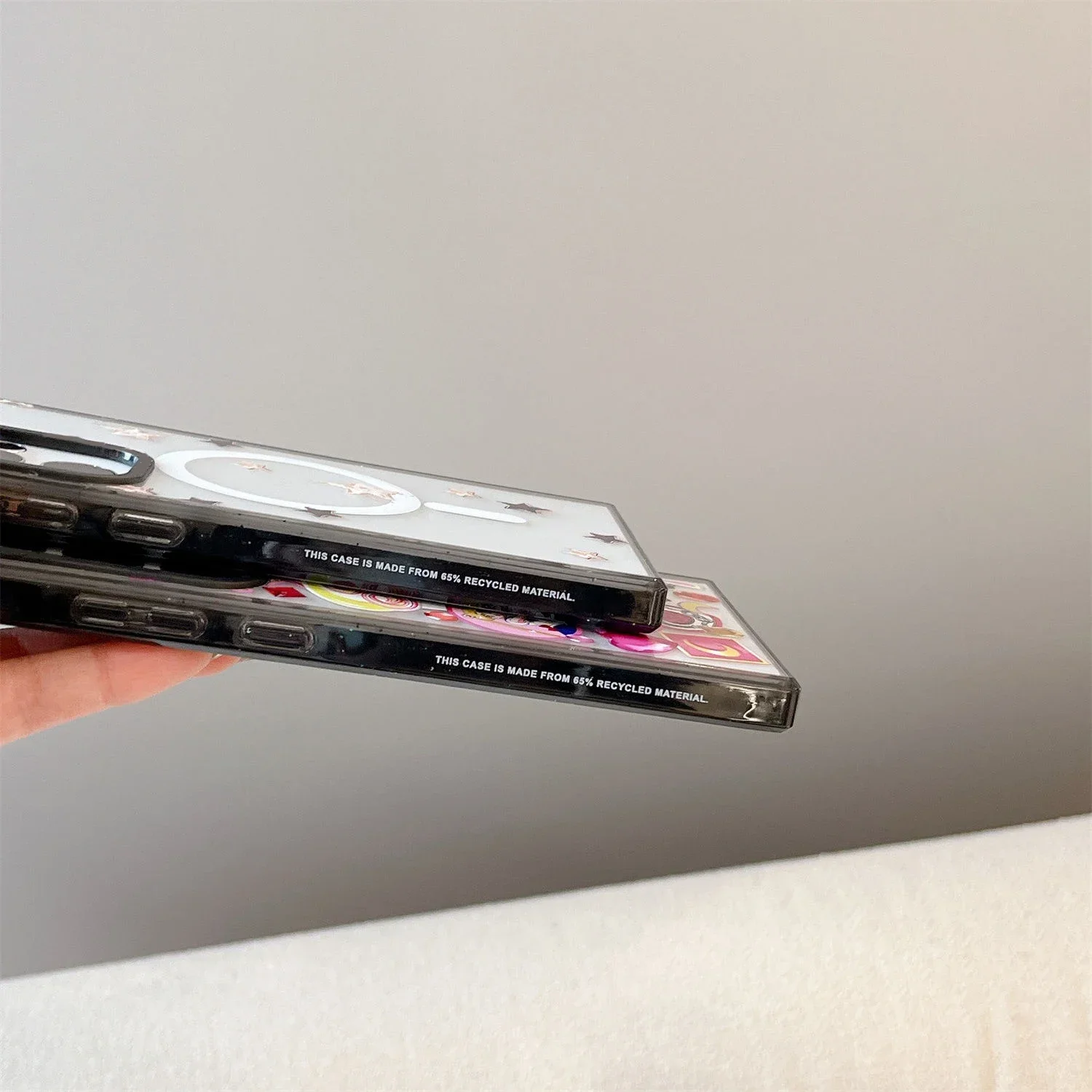 Star MagSafe Acrylic Black Border Magnetic Phone Case for Samsung Galaxy S22U S23 Ultra S24 Ultra Cover Protective Shell