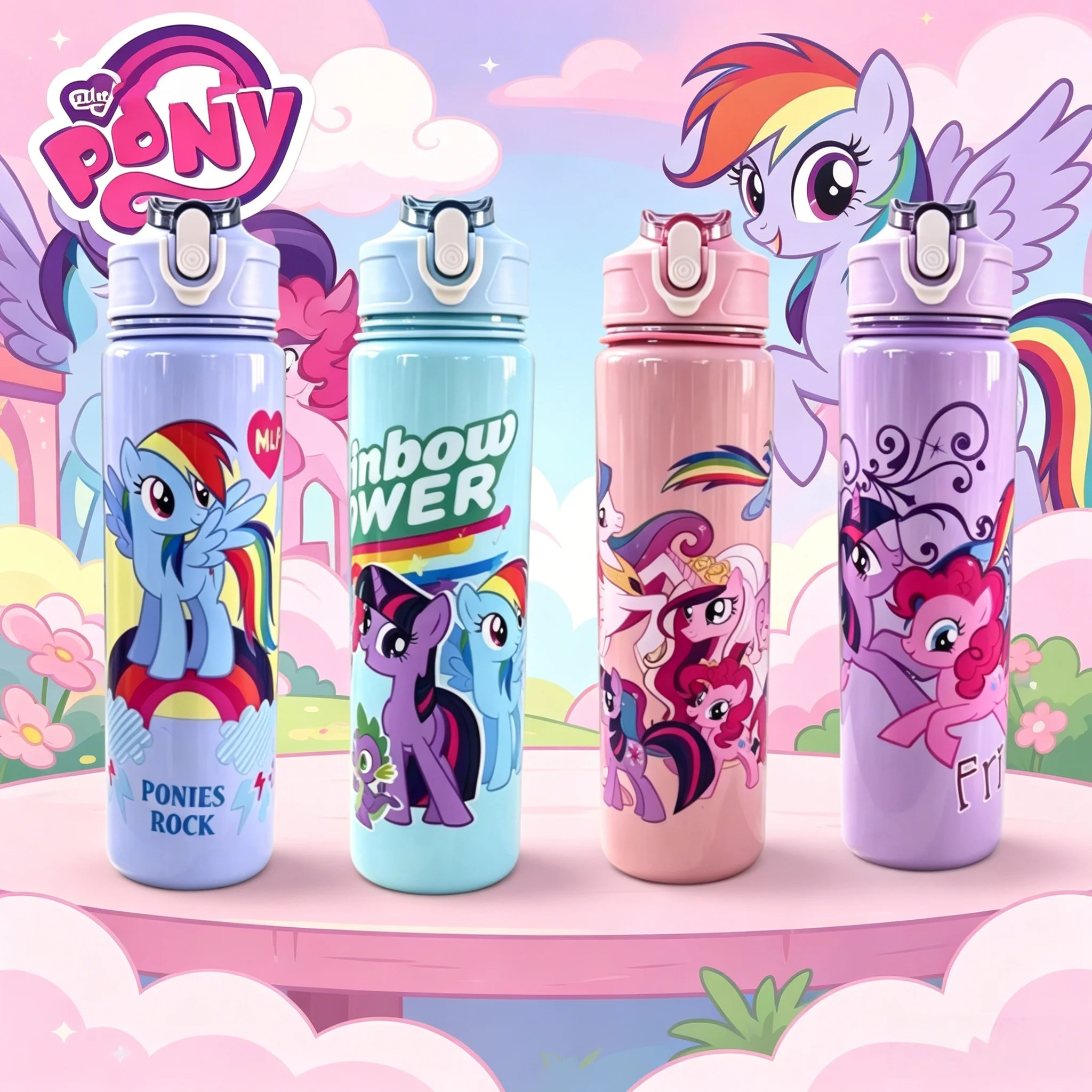 Charming Pony-Printed Leakproof Reusable Water Bottle – Durable, High-Grade & Lightweight