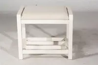 Furniture Amelia, White Vanity Stool 2
