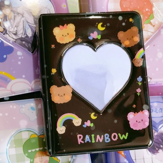 3Inch Kpop Card Bain Bindoon Carifor Fotóalbum Heart Love Hollow 40 Zsebek Név Kártya Könyv Photocard Id Tartó