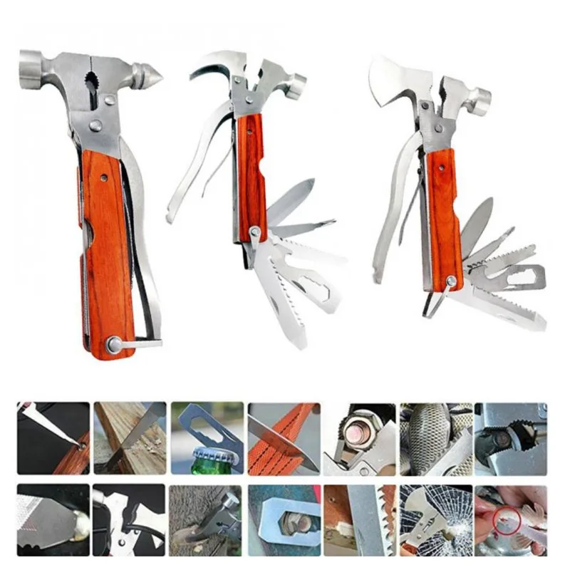 Multifunctional Car Safety Hammer Pliers Screwdriver Folding Knife EDC