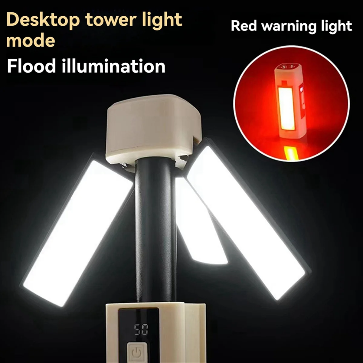 BAAU Outdoor Multifunctional Camping Light Folding Telescopic Portable Floodlight Tent Light Camp Camping Light,B