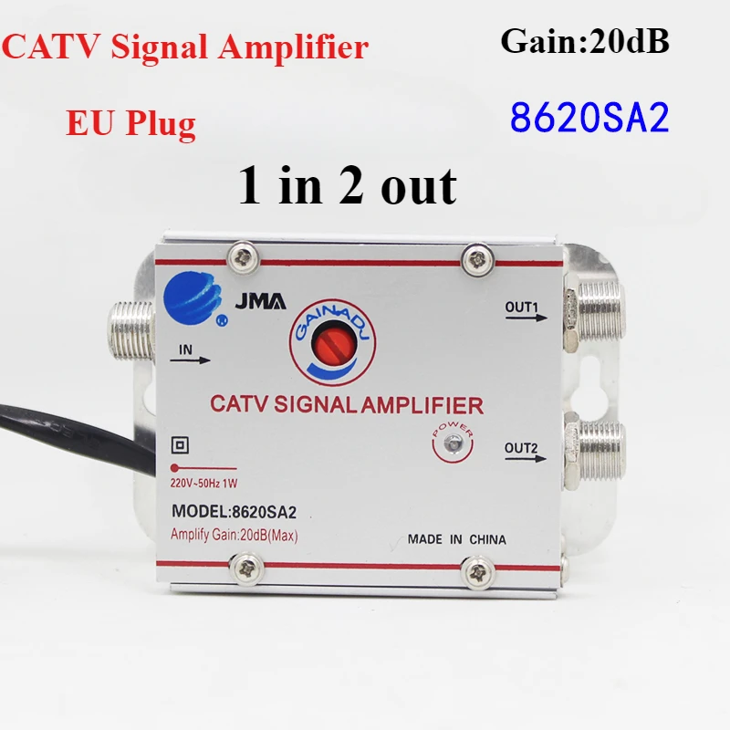 2/3/4/6/8 Way 20DB CATV TV Antenna Signal Amplifier Booster Splitter 8620SA2 8620SA3 for Digital TV Equipments EU Plug