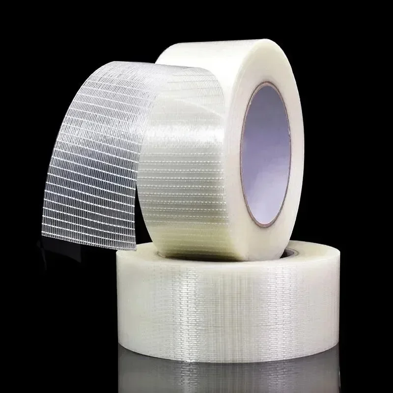Description Picture 4 of item20 Meters Glass Fiber Adhesive Mesh Tape Transparent Waterproof Grid Tapes High Viscosity Reinforced Strapping Packing Seal Tape