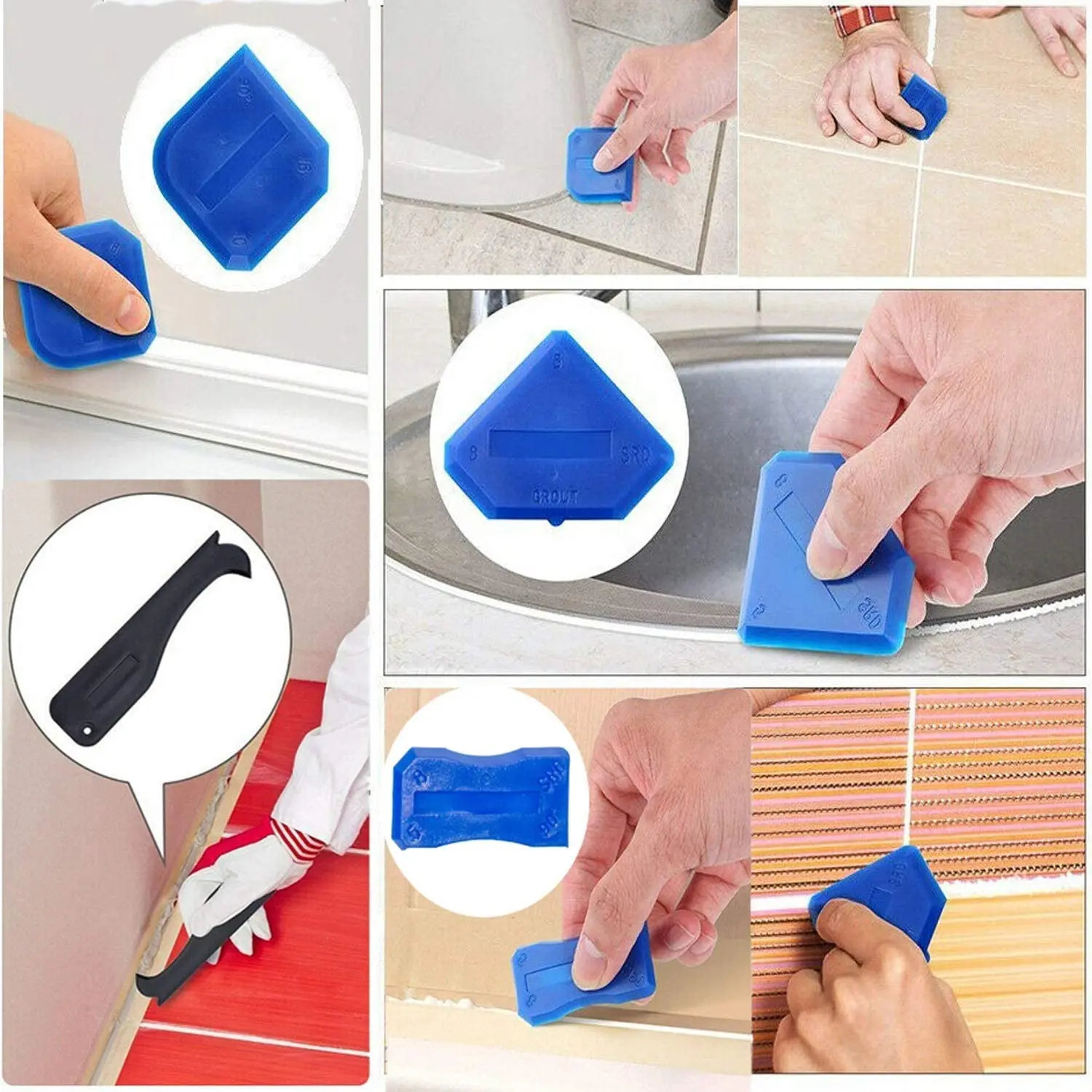 Kit Eliminador Silicona,Removedor Quita Silicona Juntas,Rascador,Herramienta  de Selladores 3 en1 para Cocina,Baño (12 Piezas) : : Bricolaje y  herramientas