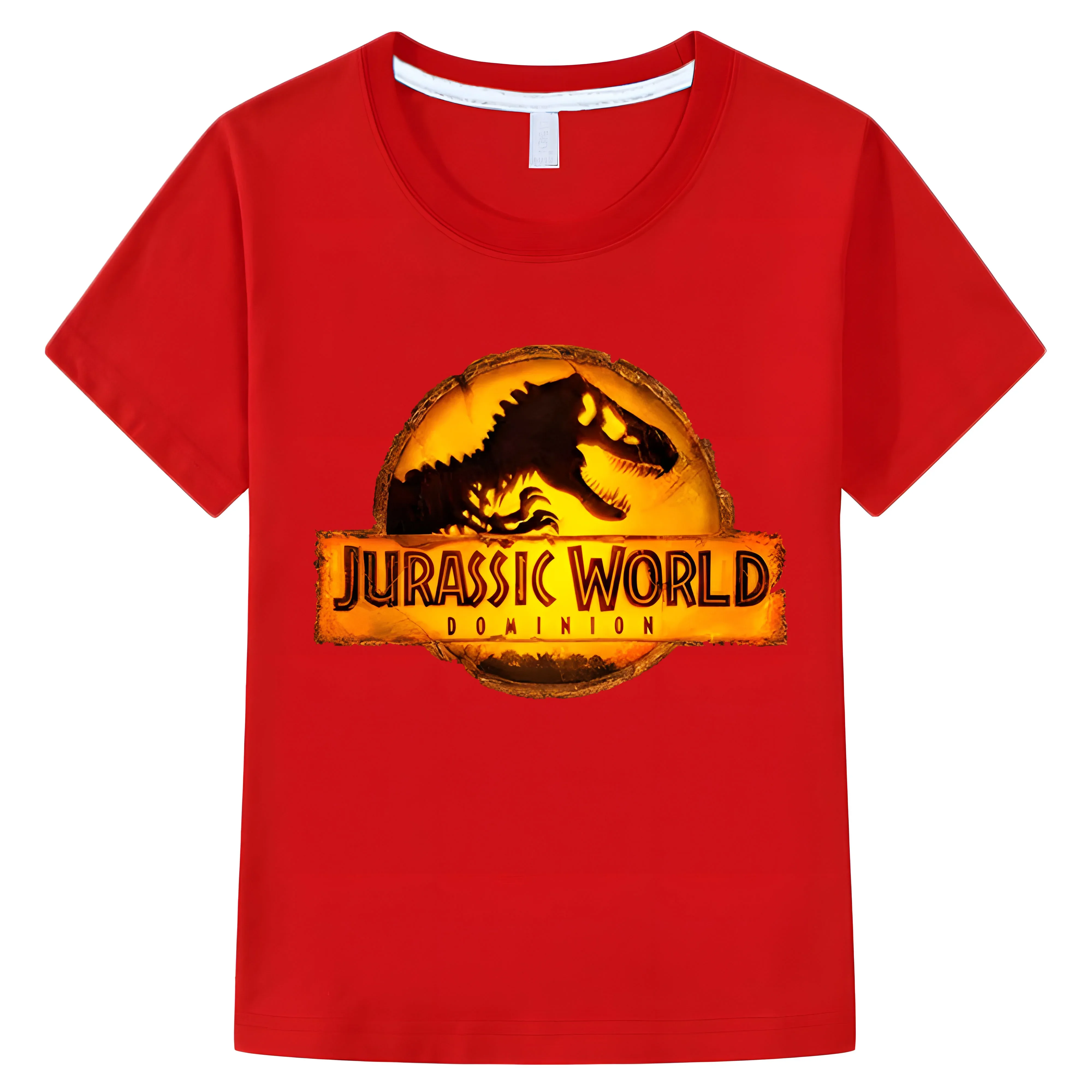 Summer 100% Cotton Children Short Sleeves T-shirt Jurassic World Dominion Boy Girls T Shirt Casual Kids baby Clothing 6