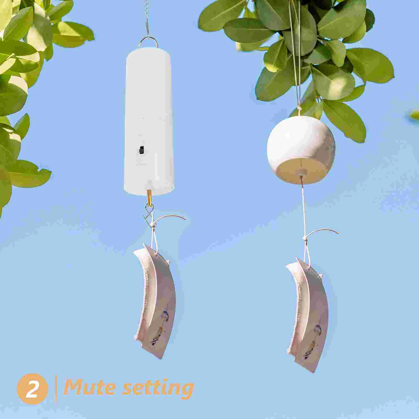 2 Pcs Windmill Rotating Motor Camping Bell DIY Chimes Garden Spinning for Props Hanging Display with Hook Decorate
