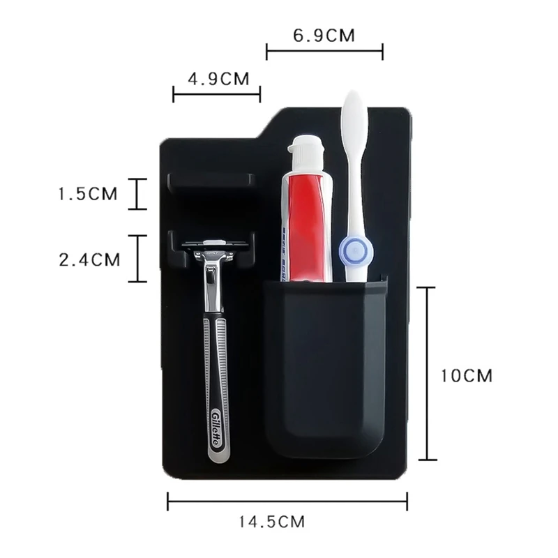 Silicone Bathroom Organizer Toothbrush wall Holder Shaver Razor Organizer Toothpaste Holder For Bathroom Mirror Shower