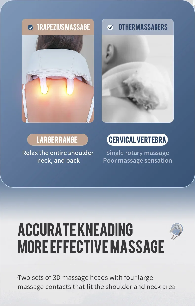 2026 New 26W Brushless Motor Neck And Shoulder Massager Wireless Shoulder And Ba