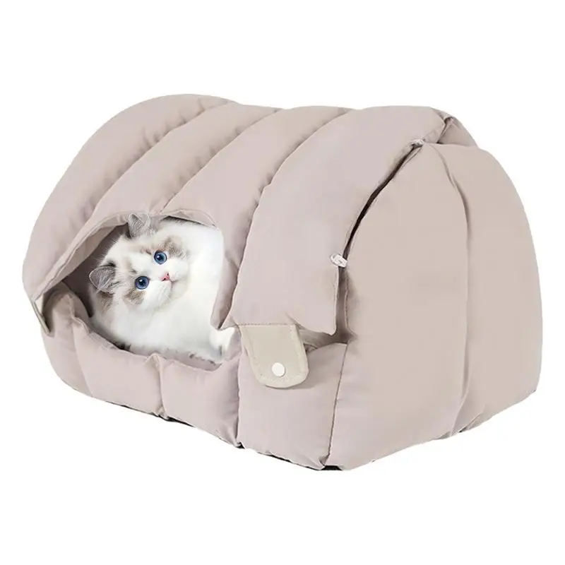 

Мягкая Лежанка для кошки со съемной подушкой, моющаяся зимняя палатка для кошек, Складная для домашнего питомца