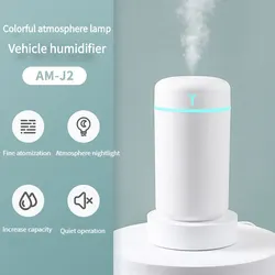 Compact 390ml USB Aromatherapy Humidifier with LED Night Light and Air Purification (White)