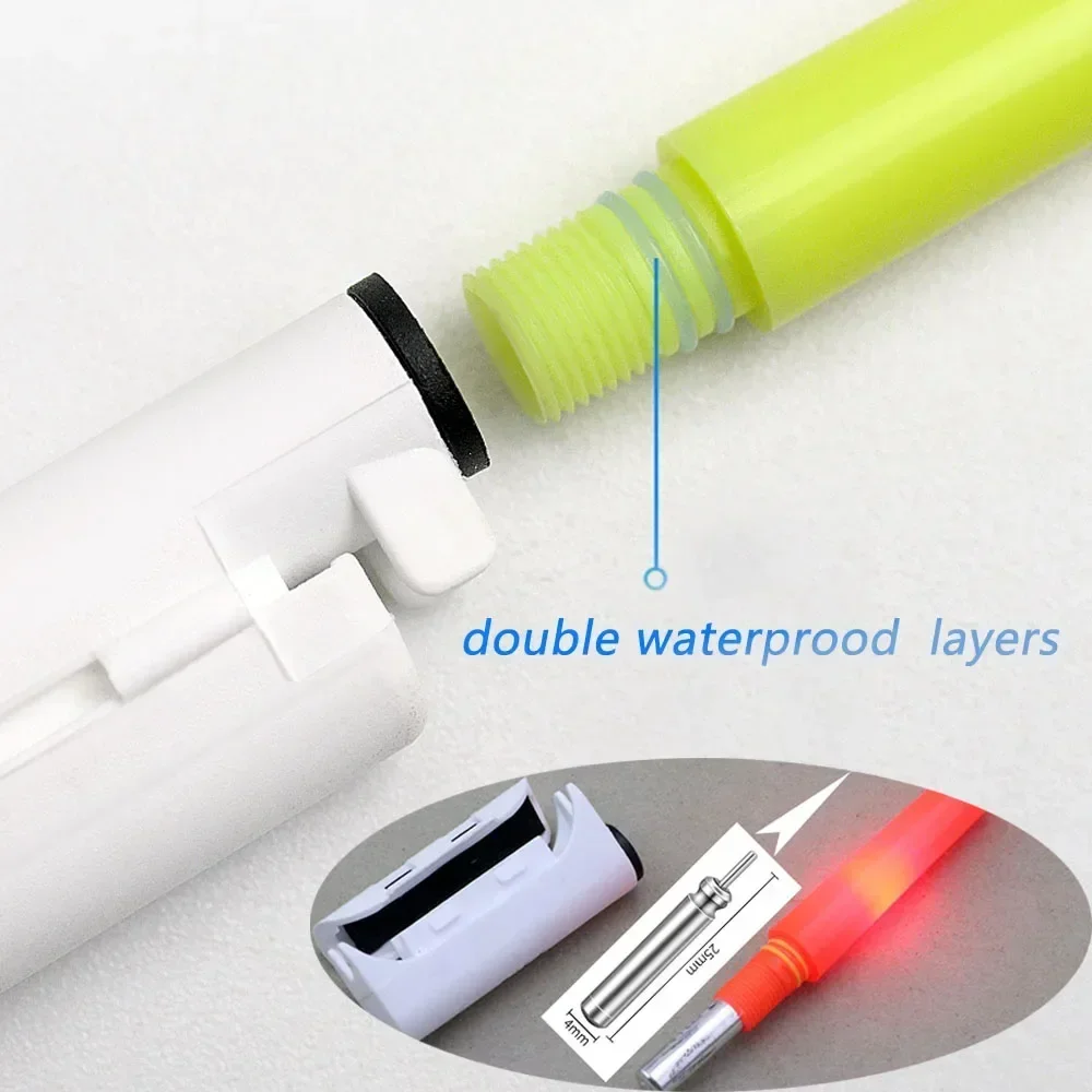 Waterproof LED Luminous Fishing Rod Light with USB Rechargeable Battery