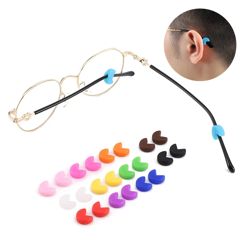 20 stücke (10 Paar) neue Silikon brille Brille Anti-Rutsch-Ohr haken Schläfen spitzen halter Brillen Sport zubehör ah012 – Detail 1