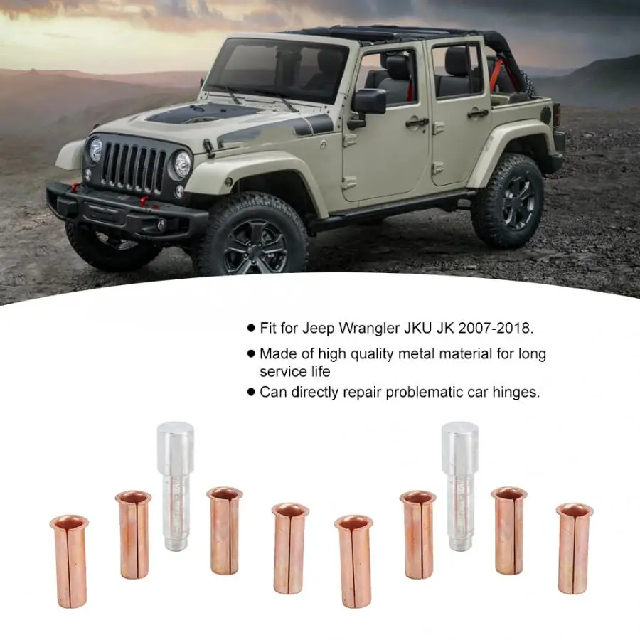 Kit Inserti Boccole Cerniere Per Jeep Wrangler - Ottone, Per Porte TJ YJ CJ7