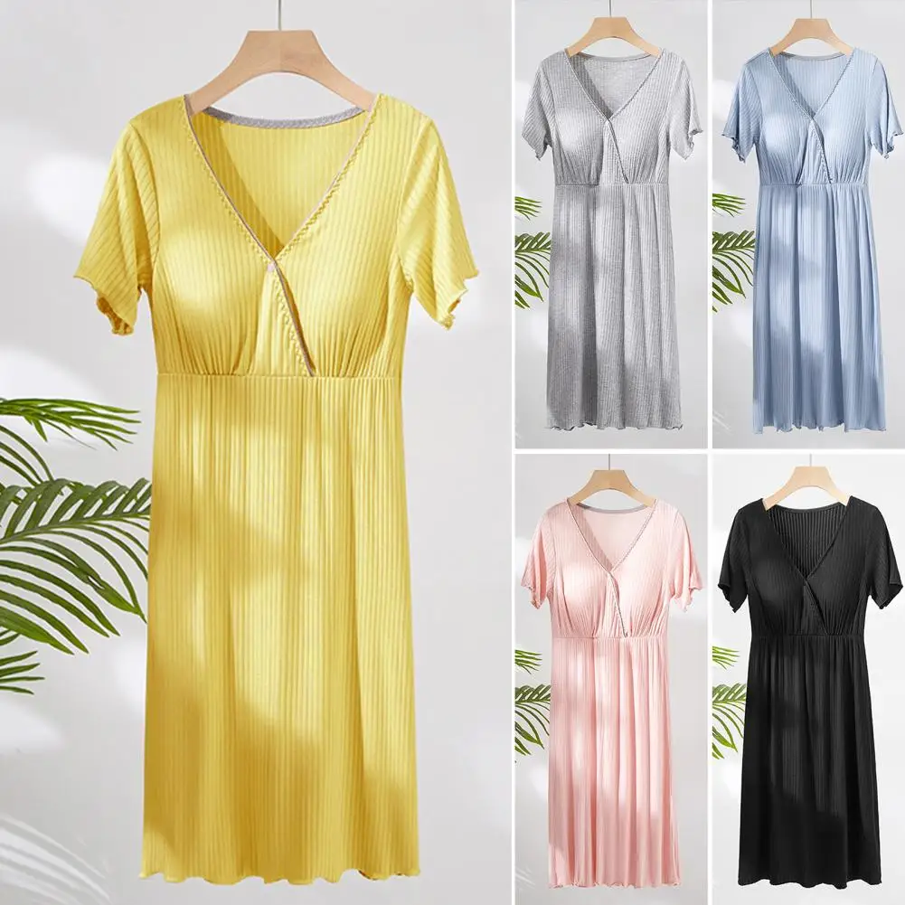 Minimalistic Breathable Cross Design Female Postpartum Breastfeeding Dress Outdoor Supplies Ladies Dress Women Dress