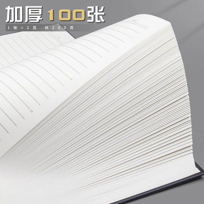 Quadratisches Notizbuch, schwarzes Kraftpapier, Hardcover, 100 Blatt/Buch, 80 g/m², horizontal gestreift, leere Gitter-Innenseite, Büro- und Studentenbedarf – Detail 5
