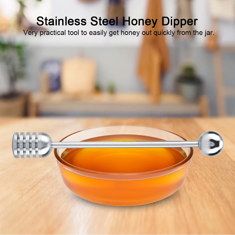 Honey Stick Spoon Solid 304 Stainless Steel Honey Dipper Drizzler Stirrer Spoon Mixing Stick Tool stainless steel spoon stainless steel fork spoon set stainless steel spoon set glass honey dipper sticks