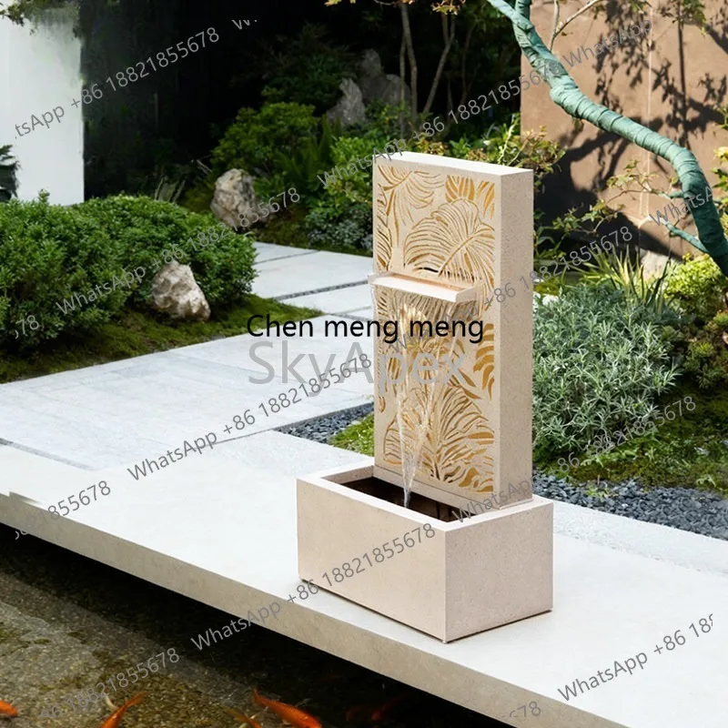 야외 정원 마당 빌라 발코니 바닥에서 천장까지 흐르는 물 순환 행운 분수 조경