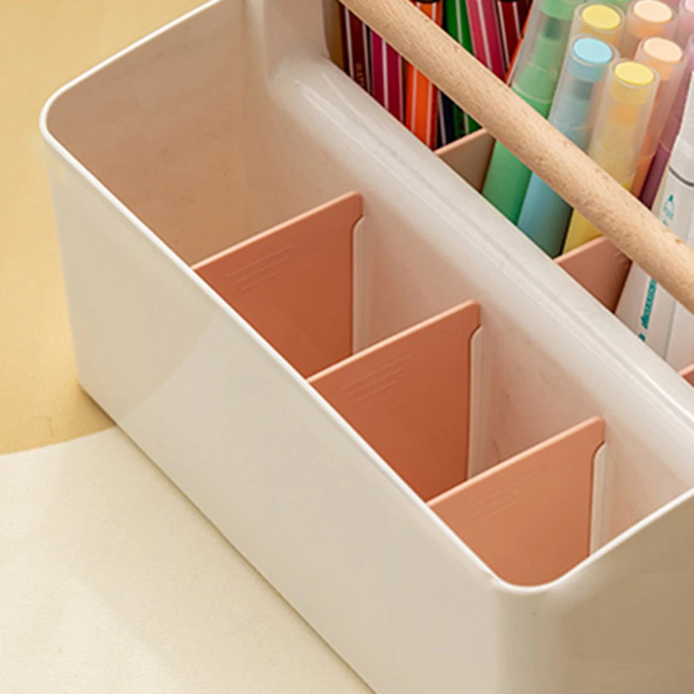 Portable Desktop Pen Holder Large Capacity Cute Marker Pen Stationery Storage Box Creative Pencil Holder Desktop Organizer 5