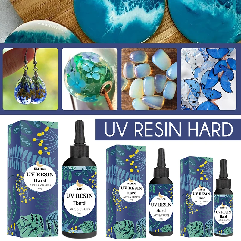 Description Picture 3 of itemUV Resin Crystal Clear Hard Ultraviolet Non-Toxic Hard Transparent Glue Solar Cure Sunlight Resin Nail Art Accessories UV Resin