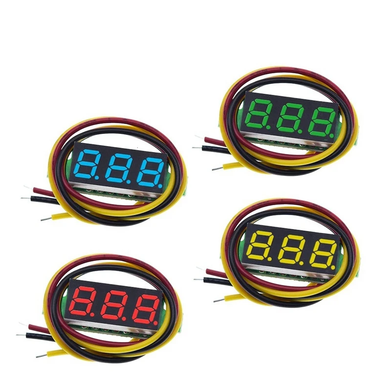 

0.28-inch ultra-small digital DC voltmeter digital display adjustable three-wire DC0-100V battery voltmeter