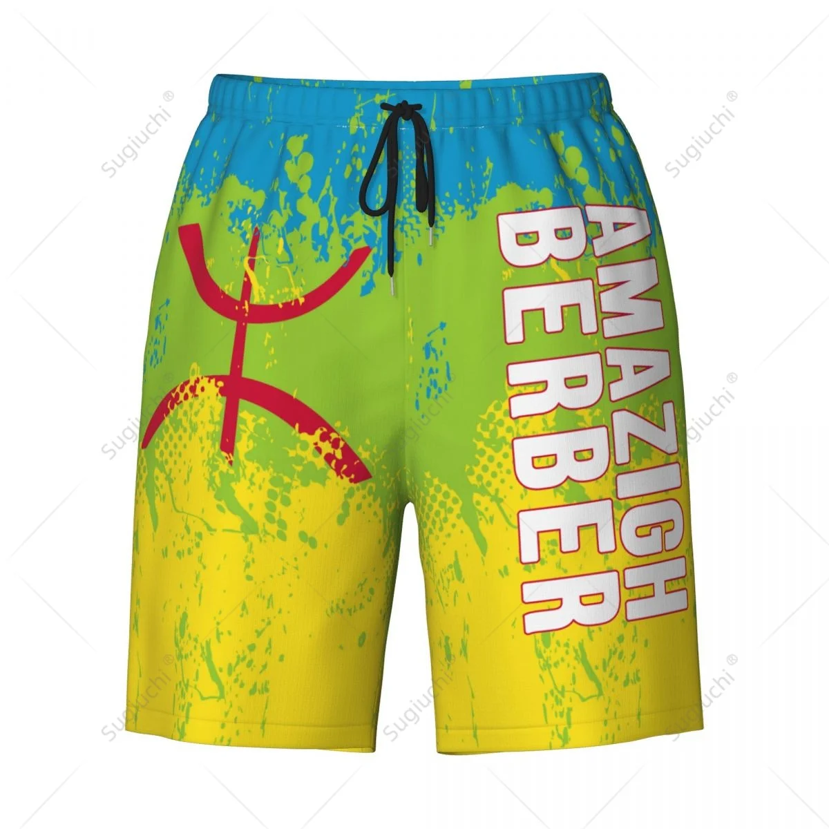 Men's Amazigh Berber Flag Beach Pants Board Shorts Surfing Boys Soccer Cycling Swimwear Running Polyester 3