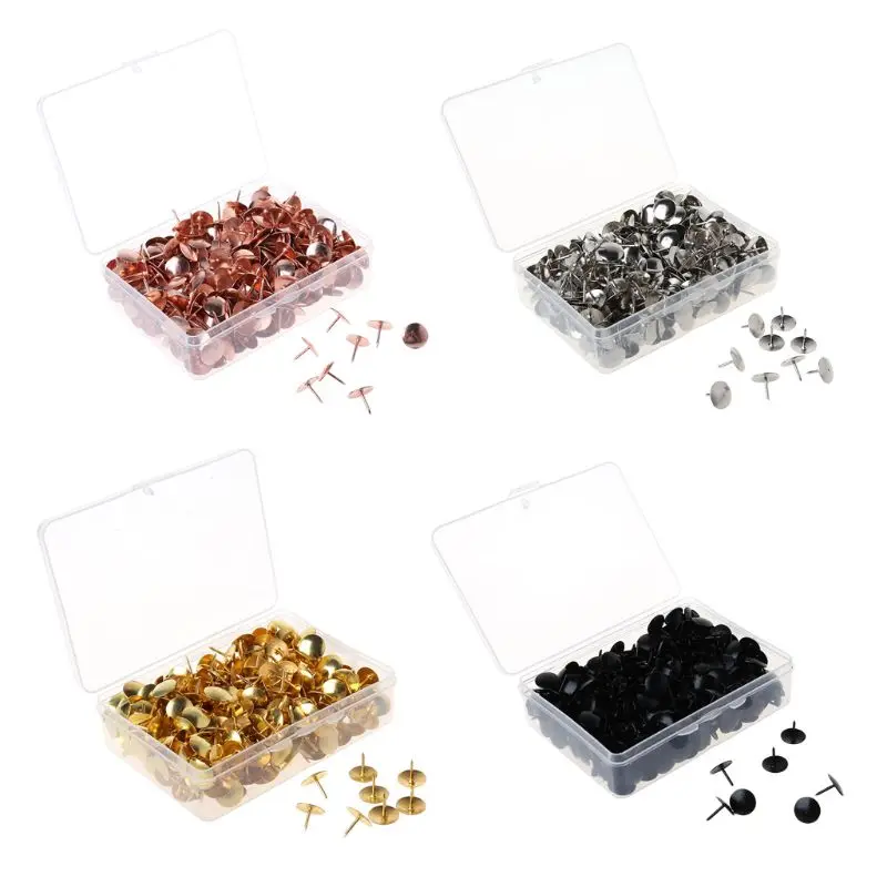 2024 New 400pcs Metal Thumbtack Drawing Pins Pushpin Cork Board Photo Wall Map Markers Office School Supply