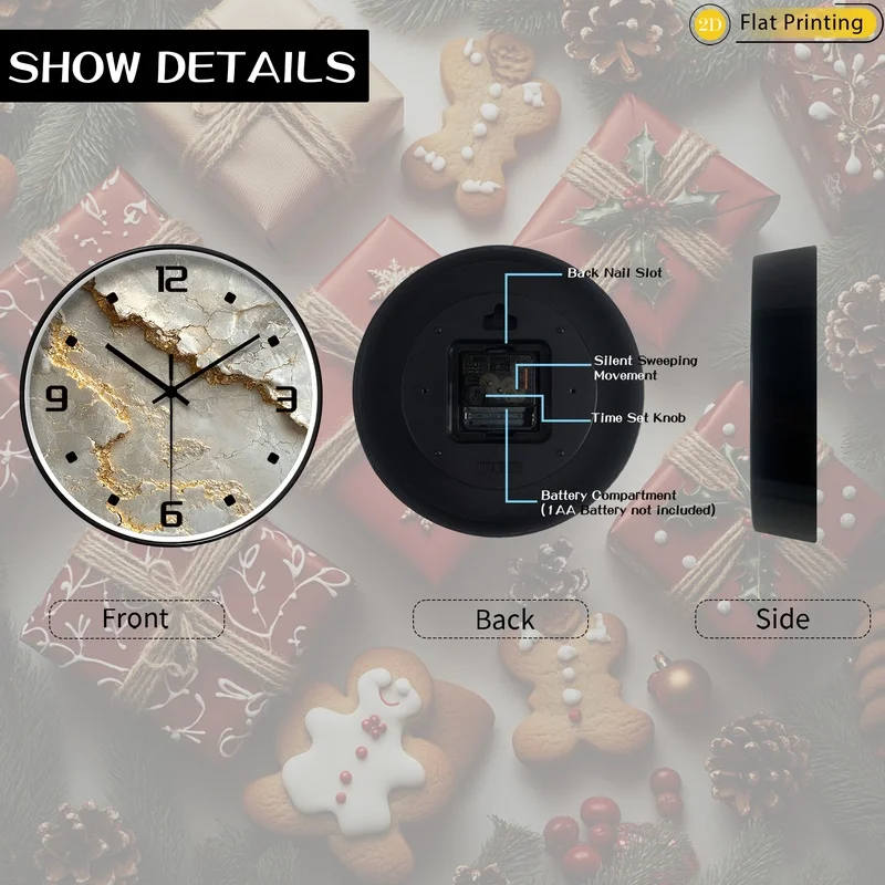 Marble Gold Wall Clock 2