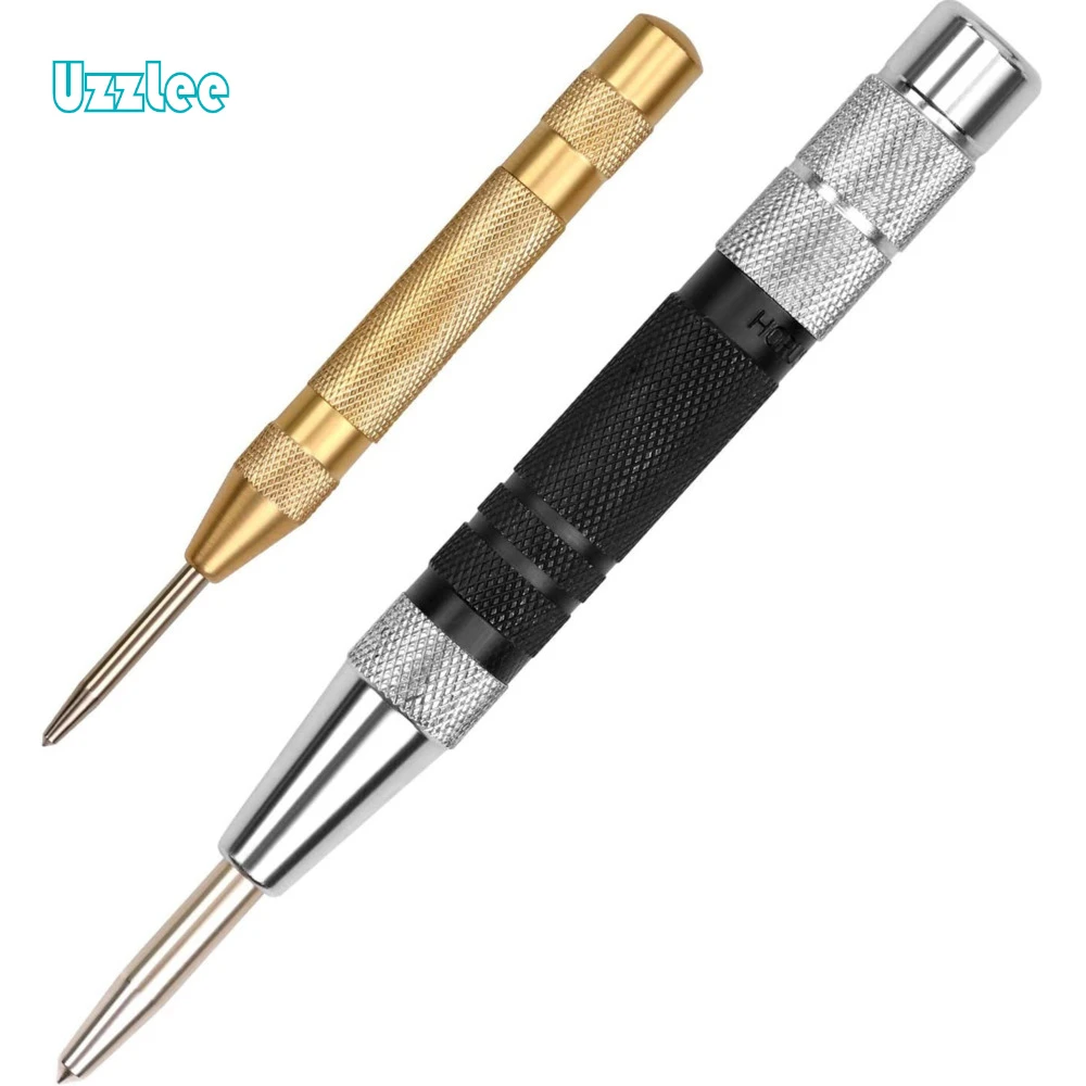 

Automatic Center Hole Punch Spring Loaded Drill Punch Tool Adjustable Spring Loaded Metal Drill Tool for Wood, Metal, Plastic
